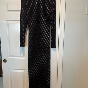 Cachet Black and Silver Patterned Dress Halloween